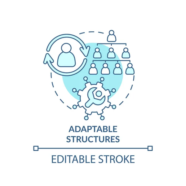 Adaptable structures turquoise concept icon — стоковый вектор