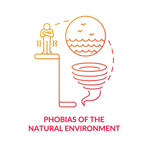 Phobias of natural environment red gradient concept icon — Stockový vektor