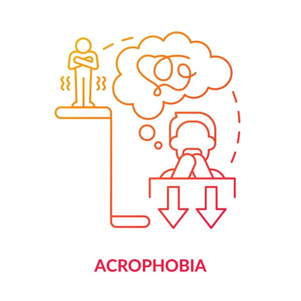 Acrofobia icono de concepto de gradiente rojo — Vector de stock