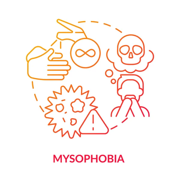 Icono de concepto de gradiente rojo de Mysophobia — Vector de stock