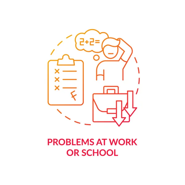 Problems at work and school red gradient concept icon — 스톡 벡터