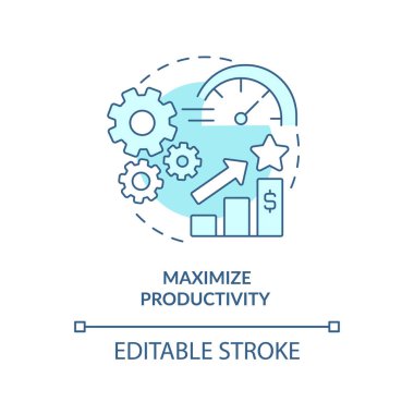 Üretkenlik turkuvaz konsept simgesini büyüt
