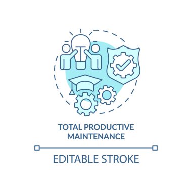 Toplam üretken bakım turkuaz konsept simgesi