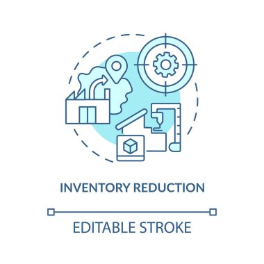 Envanter azaltma turkuaz konsept simgesi