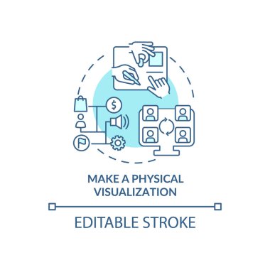 Fiziksel görselleştirme turkuvaz konsept simgesi oluştur