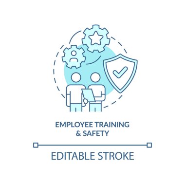 Çalışan eğitimi ve güvenlik turkuaz konsept simgesi