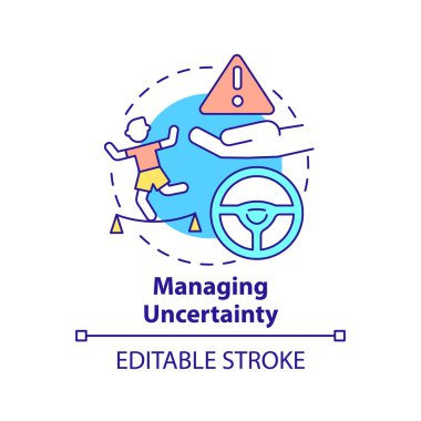 Belirsizlik konsepti simgesi yönetiliyor