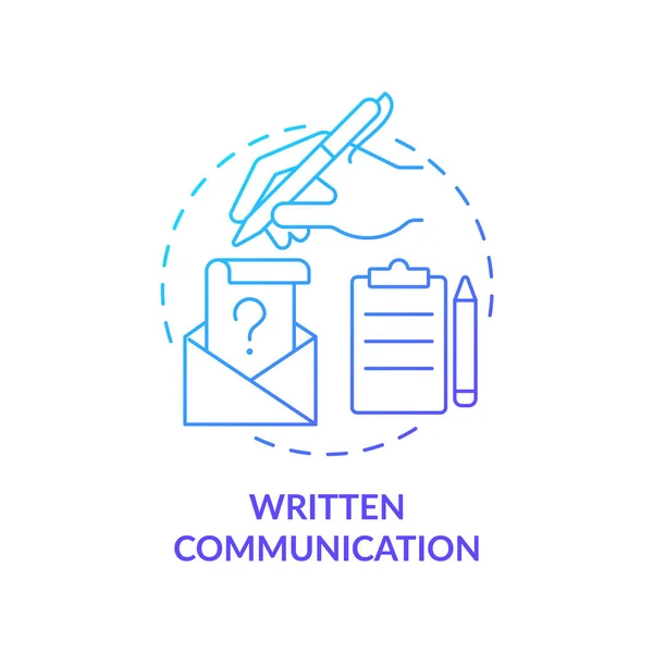 Written communication blue gradient concept icon — Image vectorielle