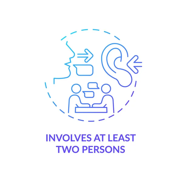Involves at least two persons blue gradient concept icon — Vector de stock