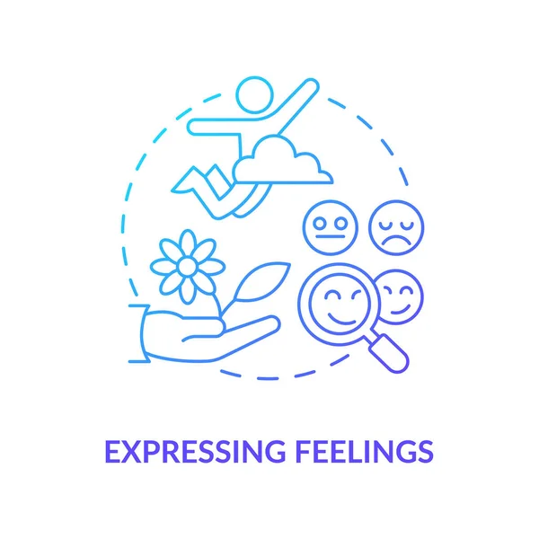 Expressing feelings blue gradient concept icon — стоковый вектор