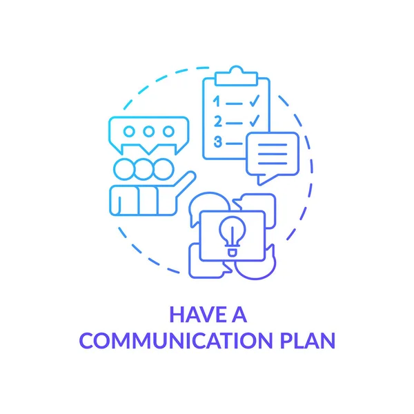 Have communication plan blue gradient concept icon — Archivo Imágenes Vectoriales