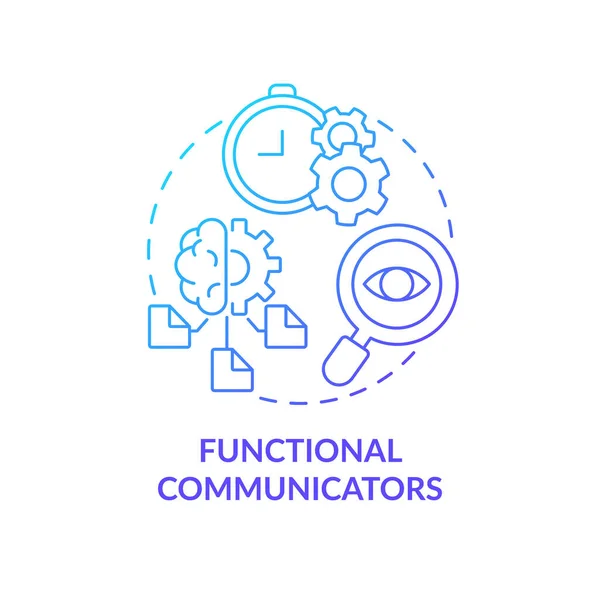Functional communicators blue gradient concept icon — Image vectorielle