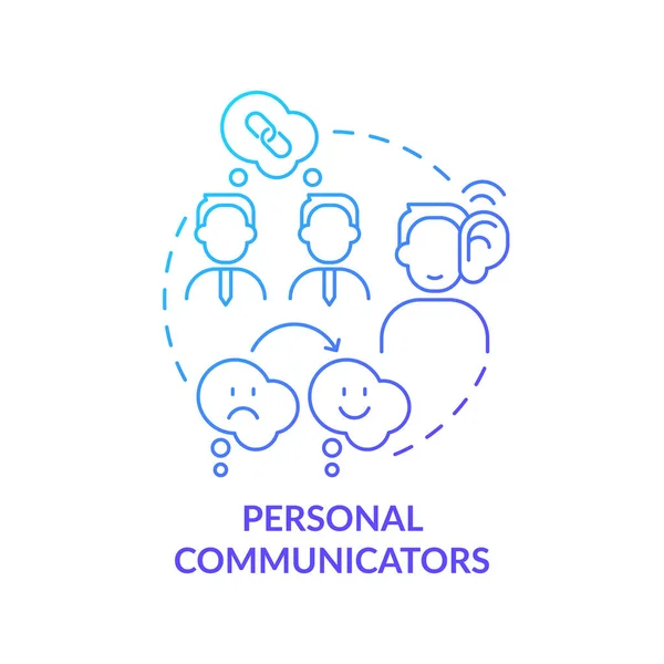 Personal communicators blue gradient concept icon — Image vectorielle