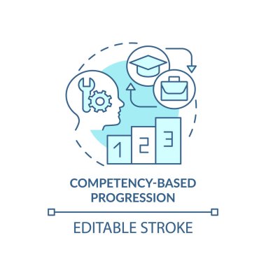 Yetkinlik tabanlı ilerleme turkuaz konsept simgesi