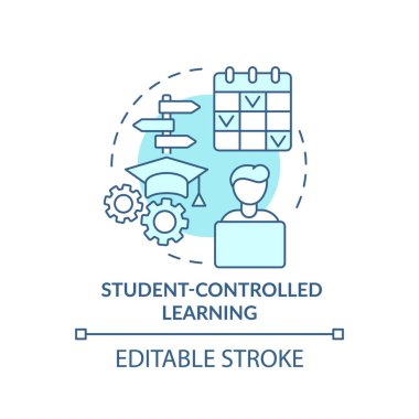 Öğrenci denetimli öğrenme turkuaz konsept simgesi