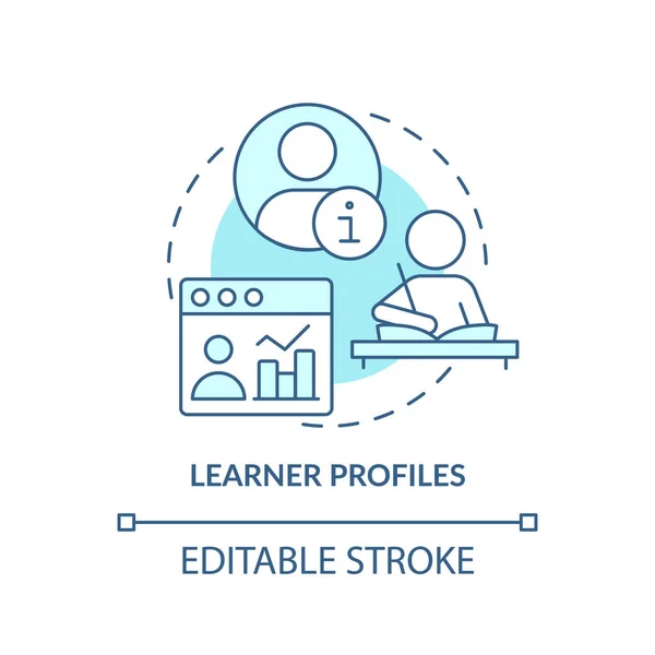 Learner profiles turquoise concept icon — Vector de stock