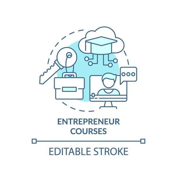 Entrepreneur courses turquoise concept icon — Vector de stock