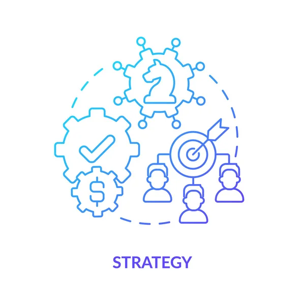 Strategia blu gradiente concetto icona — Vettoriale Stock