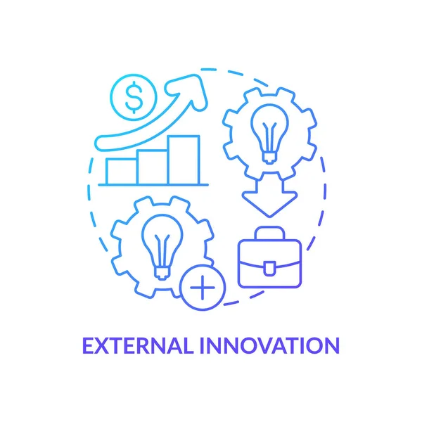 Externe innovatie blauw gradiënt concept icoon — Stockvector