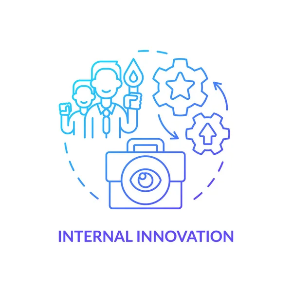 Interne innovatie blauw gradiënt concept icoon — Stockvector