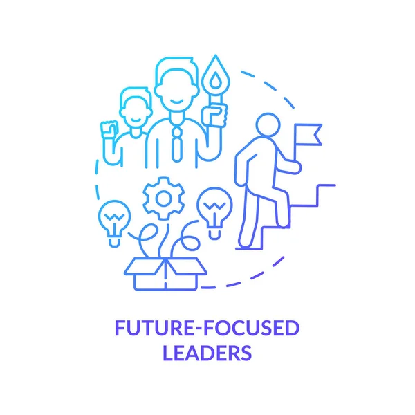 Future-focused leaders blue gradient concept icon — Vector de stock