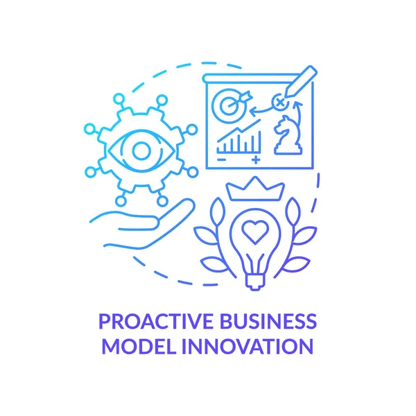 Proactive business model innovation blue gradient concept icon — Vector de stock