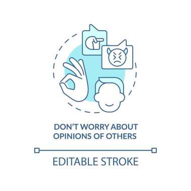 Başkalarının fikirlerini kafanıza takmayın. Turkuaz konsept simgesi