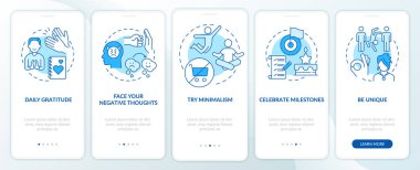 Mobil uygulama ekranında kişisel değerlendirmeye yönelik alıştırmalar