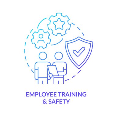 Employee training and safety blue gradient icon