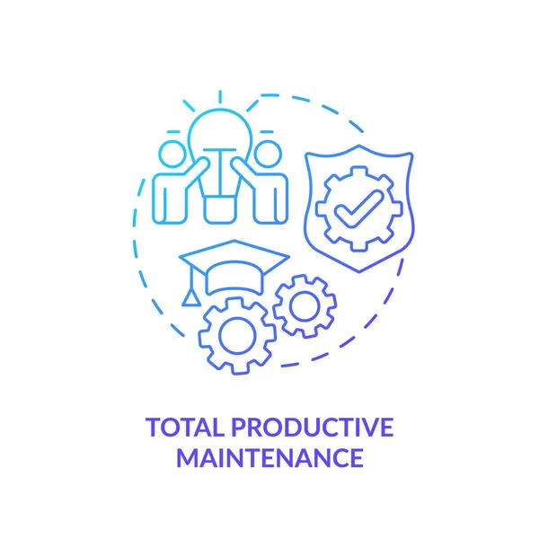 Total productive maintenance blue gradient icon — Vetor de Stock