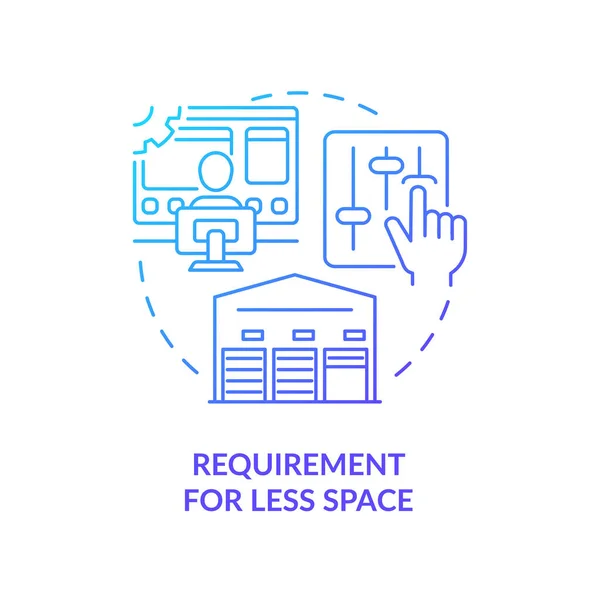 Requirement for less space blue gradient icon — ストックベクタ