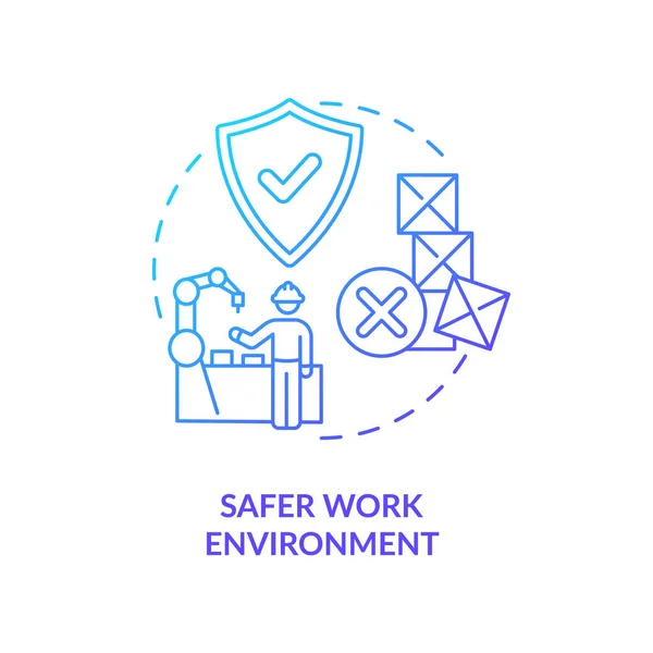 Safer work environment blue gradient icon — Stockvektor
