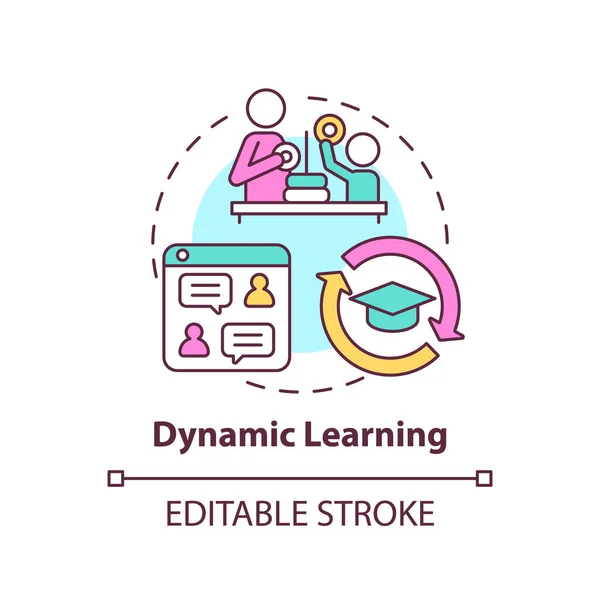 Ikone des dynamischen Lernkonzepts — Stockvektor