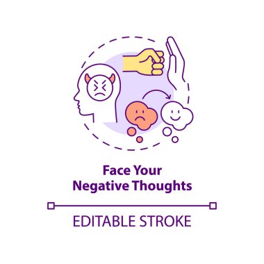 Negatif düşünce konsepti simgesiyle yüzleş
