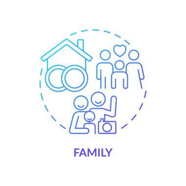 Aile mavisi gradyan konsept simgesi