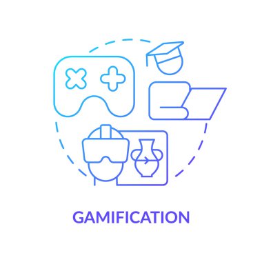 Gamification mavi gradyan konsept simgesi