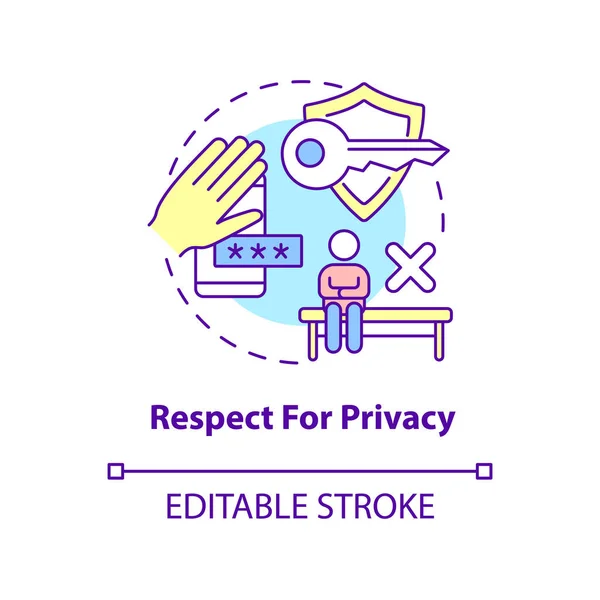 Respect for privacy concept icon — стоковый вектор