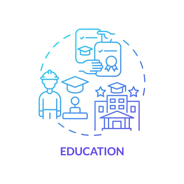 Education blue gradient concept icon — стоковый вектор