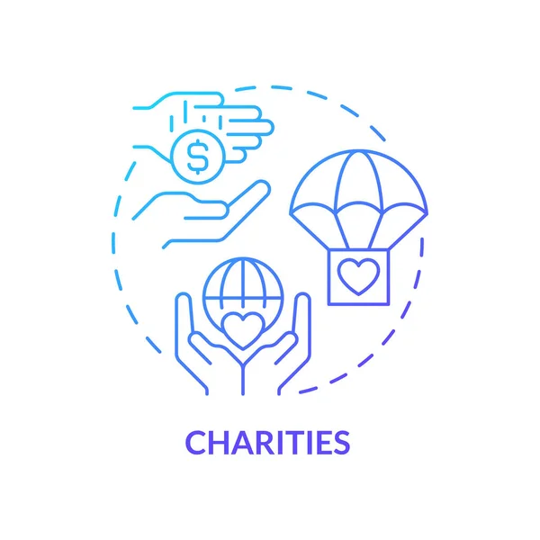 Charities blue gradient concept icon — Stockový vektor