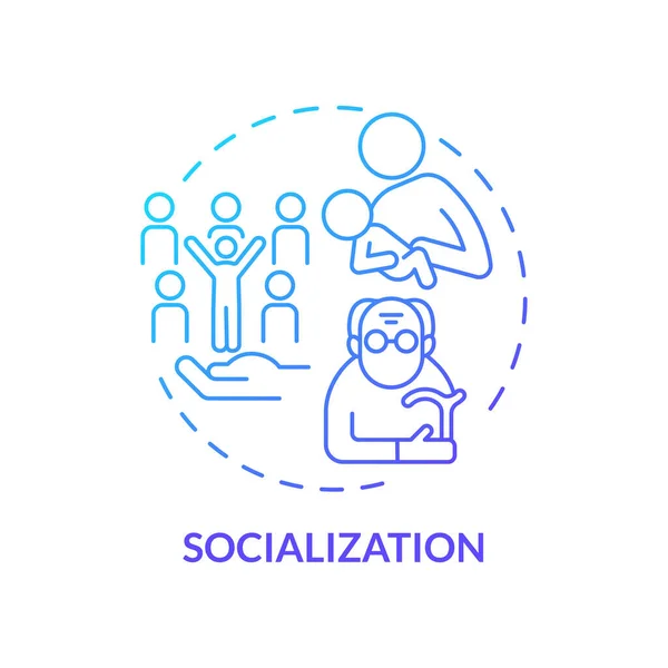 Socialization blue gradient concept icon — Stock Vector