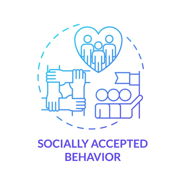 Socially accepted behavior blue gradient concept icon — Wektor stockowy