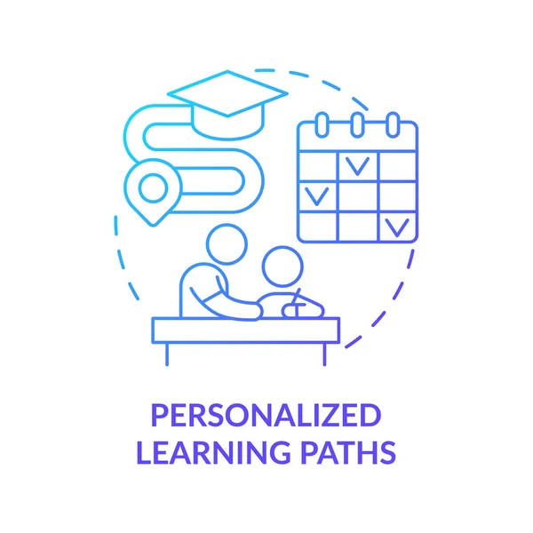 Personalized learning paths blue gradient concept icon — Archivo Imágenes Vectoriales