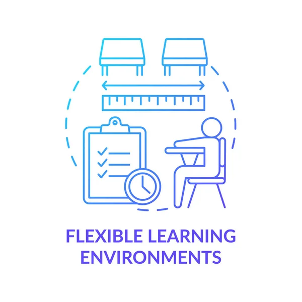 Flexible learning environments blue gradient concept icon — Archivo Imágenes Vectoriales
