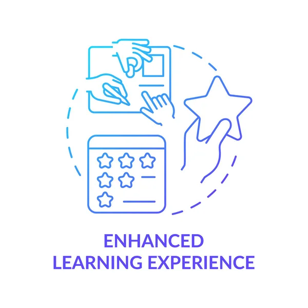 Enhanced learning experience blue gradient concept icon — Archivo Imágenes Vectoriales