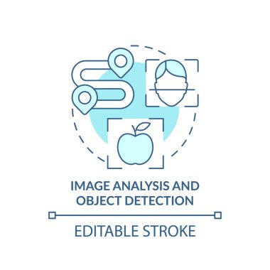 Resim analizi ve nesne algılama turkuvaz konsept simgesi