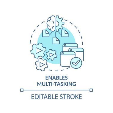 Çoklu görev turkuaz konsept simgesini etkinleştirir