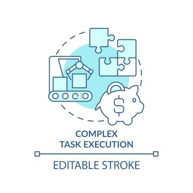 Karmaşık görev yürütme turkuvaz konsept simgesi