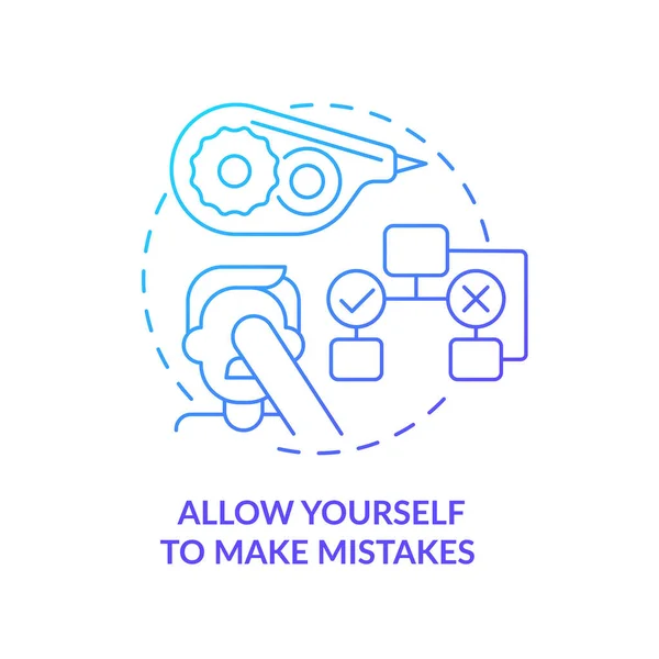 Allow yourself to make mistakes blue gradient concept icon — Image vectorielle