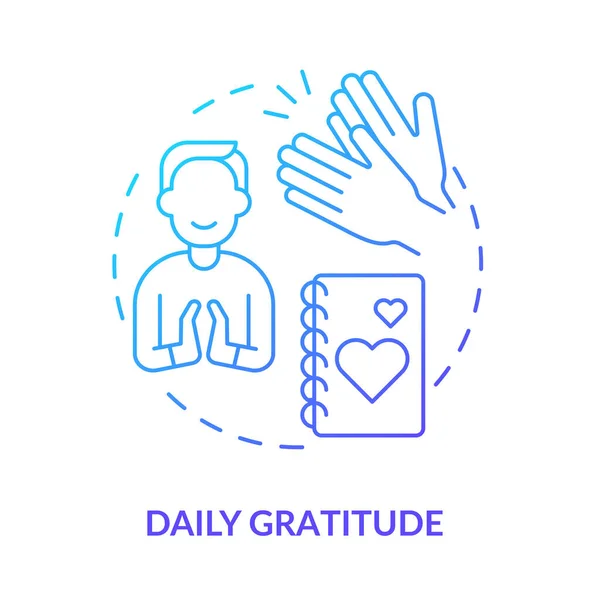 Daily gratitude blue gradient concept icon — Wektor stockowy