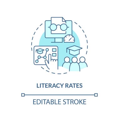 Edebiyat oranı turkuaz konsept simgesi